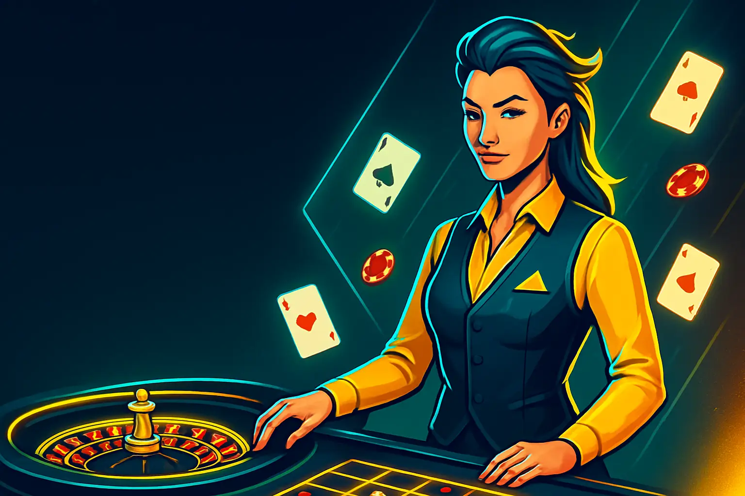 Live casino dealer aan de roulettetafel bij PlayBaze